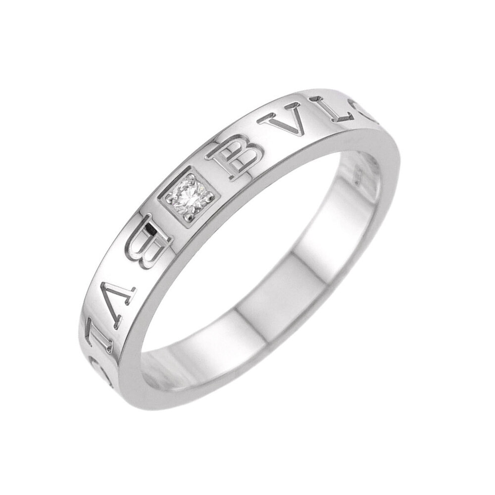 Bulgari BVLGARI B-ZERO1 Essential 2 Ring with 1 Diamond, 18K WG White Gold 750